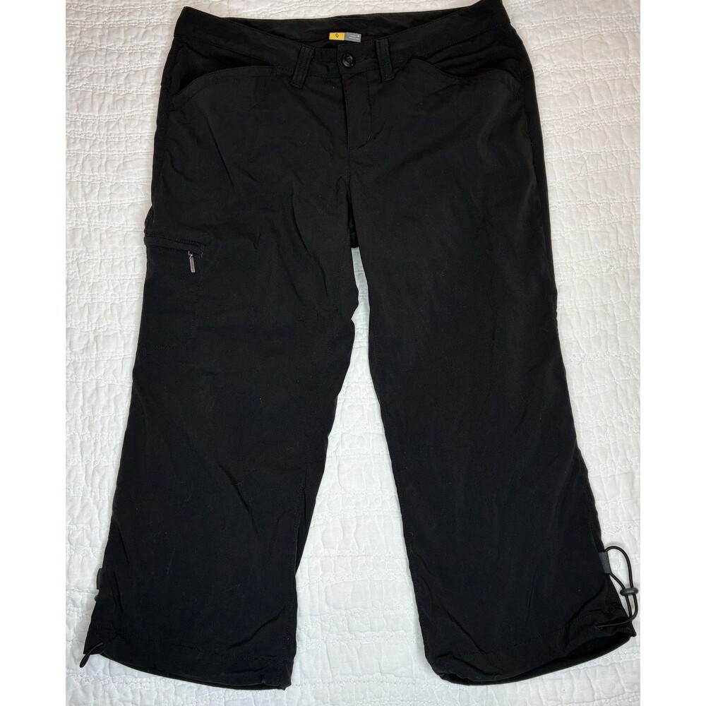 Eddie Bauer womens black cropped‎ hiking pants Sz 4 activewear travel gorpcore
